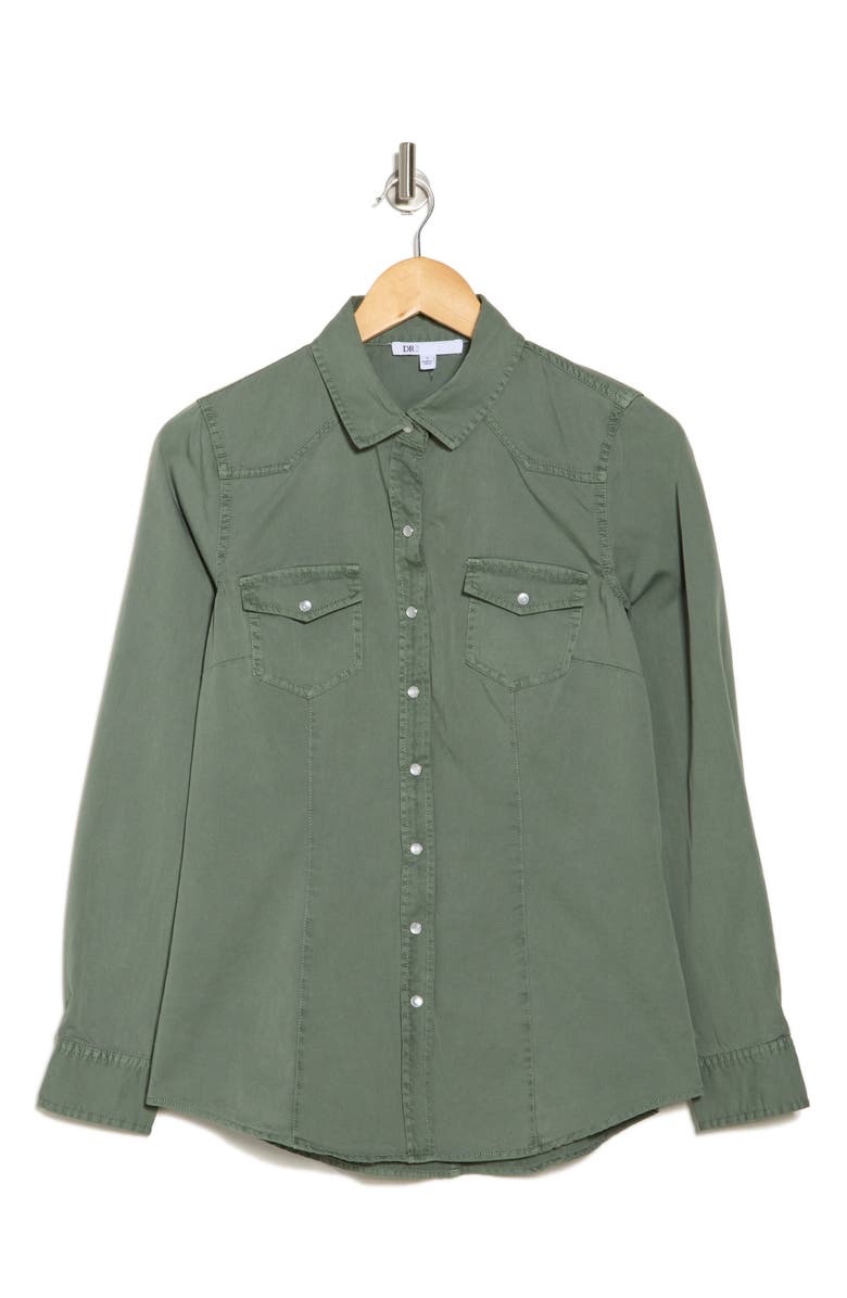 DR2 by Daniel Rainn Western Long Sleeve Denim Shirt, Alternate, color, Washed Agave Green