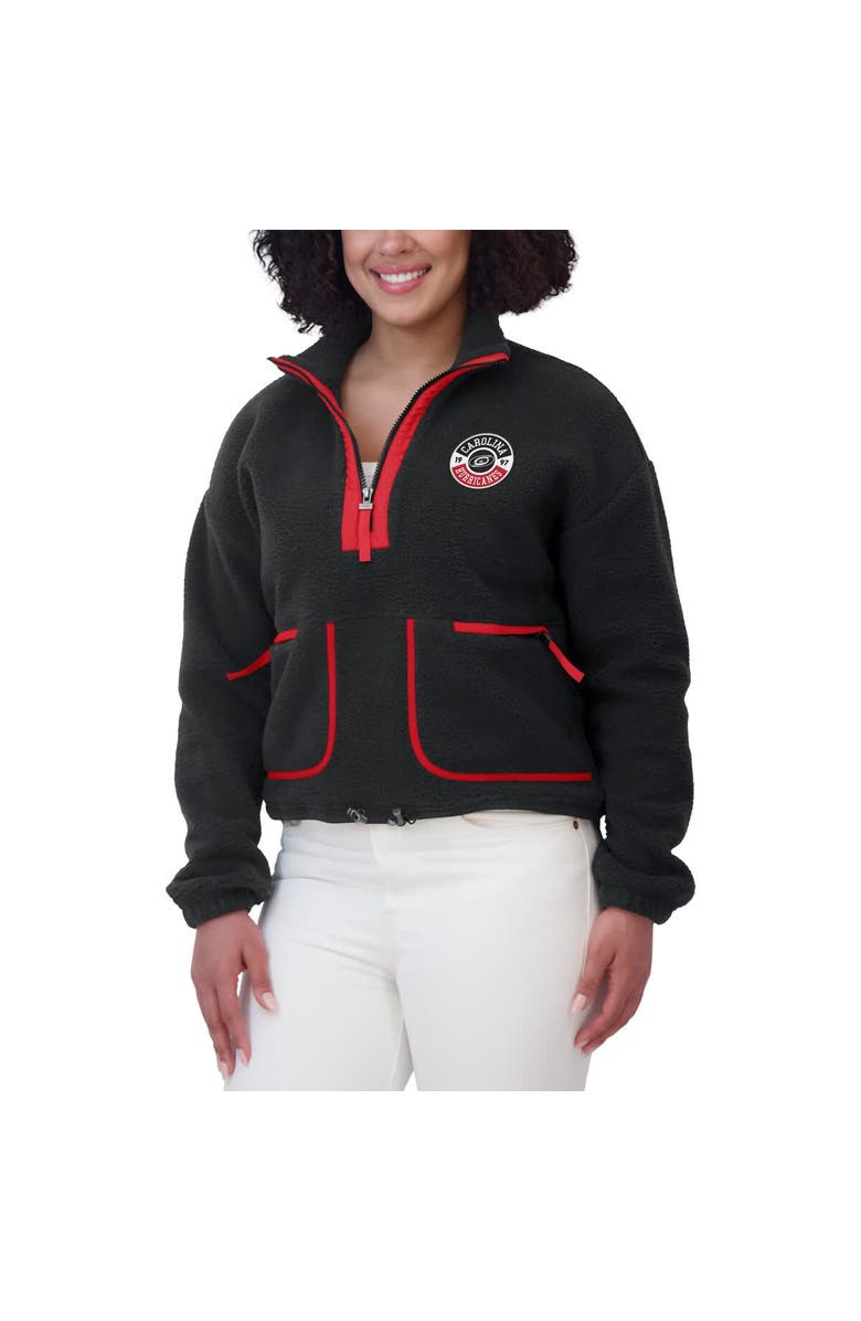 WEAR by Erin Andrews Women's WEAR by Erin Andrews Black Carolina Hurricanes Polar Fleece Half-Zip Jacket, Alternate, color, Black