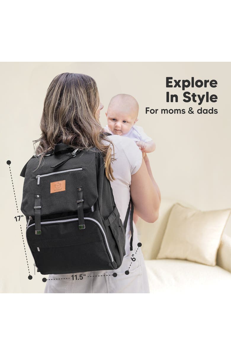 KeaBabies Explorer Diaper Bag, Alternate, color, Trendy Black