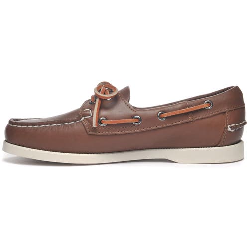 Sebago Brown Leather Loafers With Rubber Sole In Black