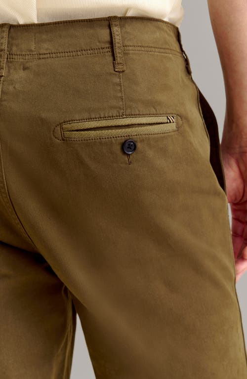 Billy Reid Slim Fit Flat Front Stretch Cotton Chinos In Green