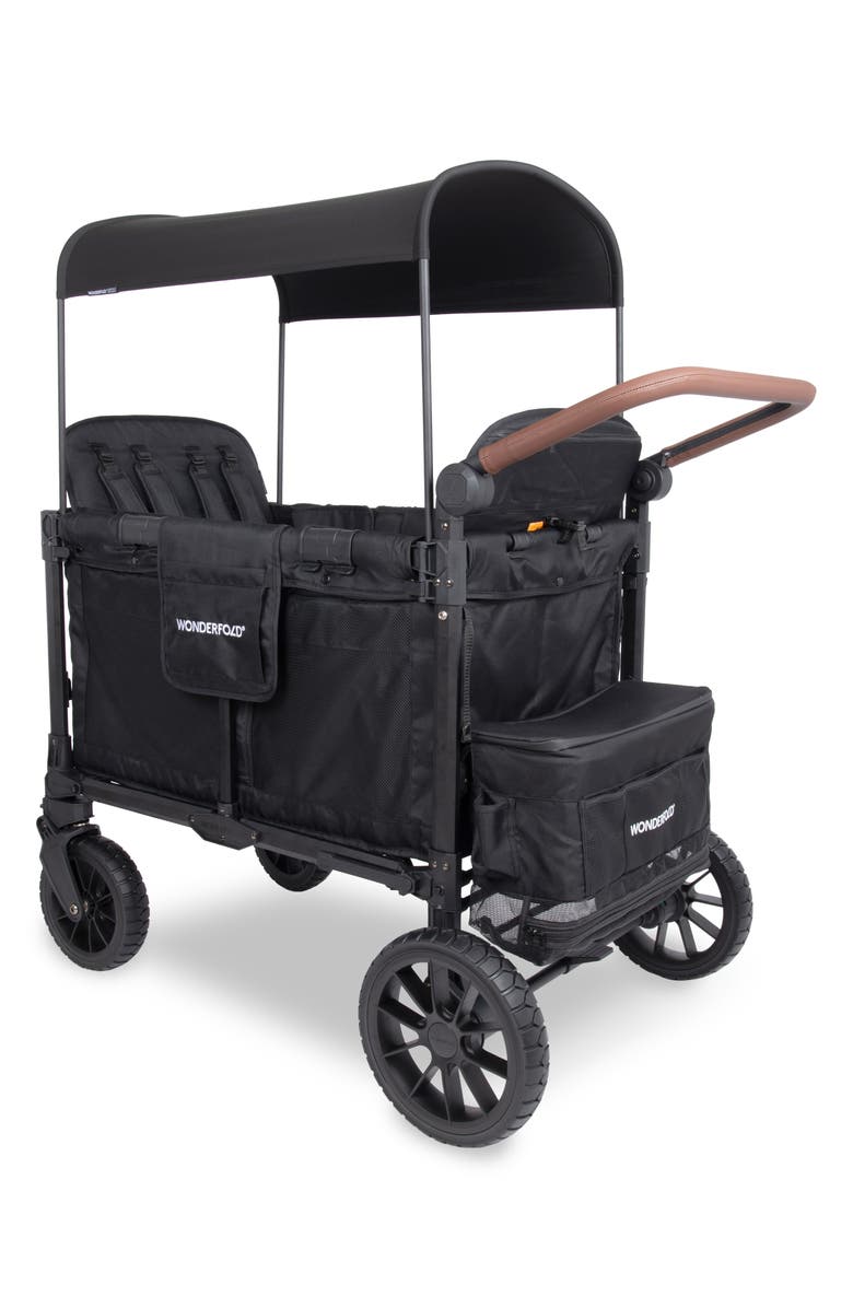 WonderFold W4 Luxe Pro 4-Passenger Multifunctional Stroller Wagon, Alternate, color, Black