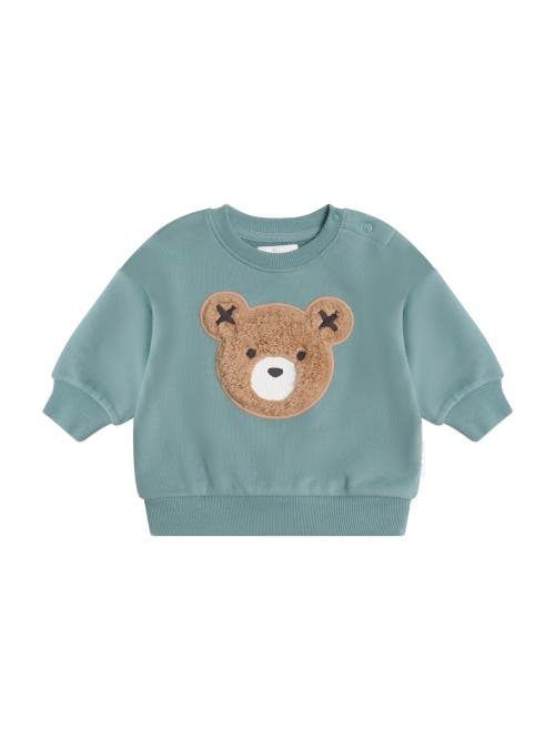 Huxbaby Furry Huxbear Sweatshirt Boys in Green Granite 