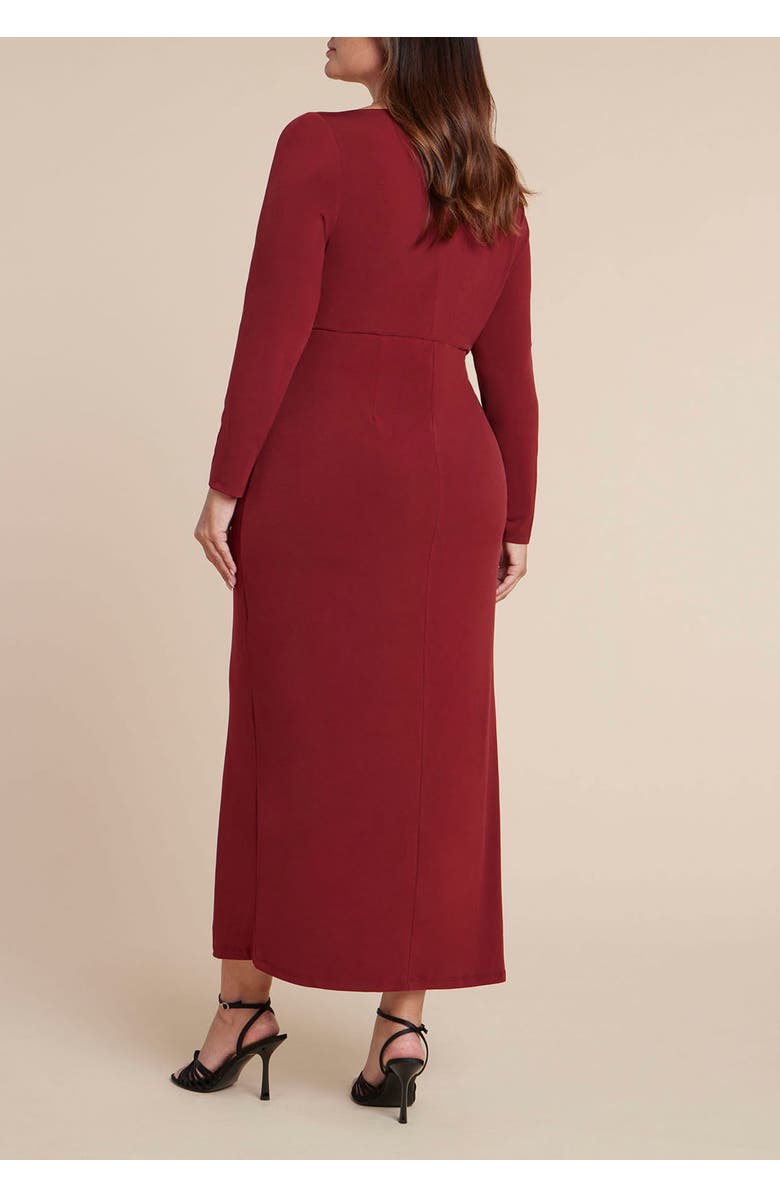 ELOQUII Twist Detail Knit Maxi Dress, Alternate, color, Cabernet