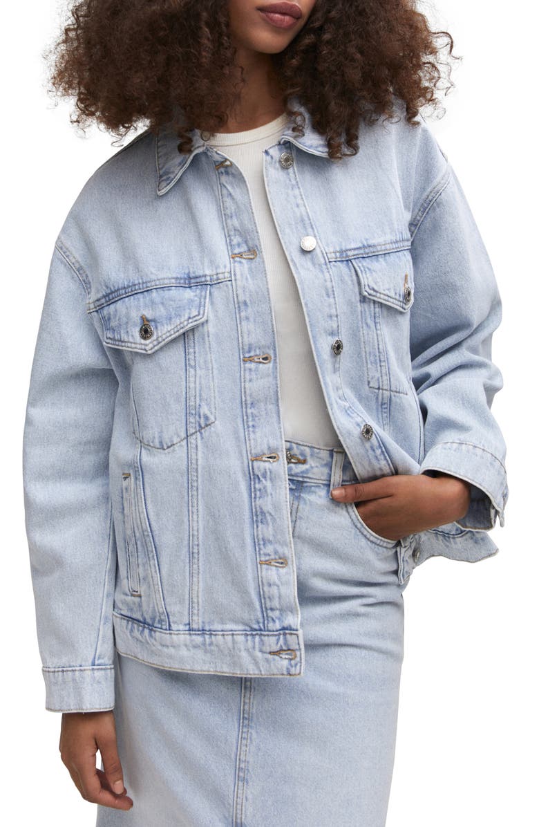 MANGO Oversize Denim Jacket, Main, color, 