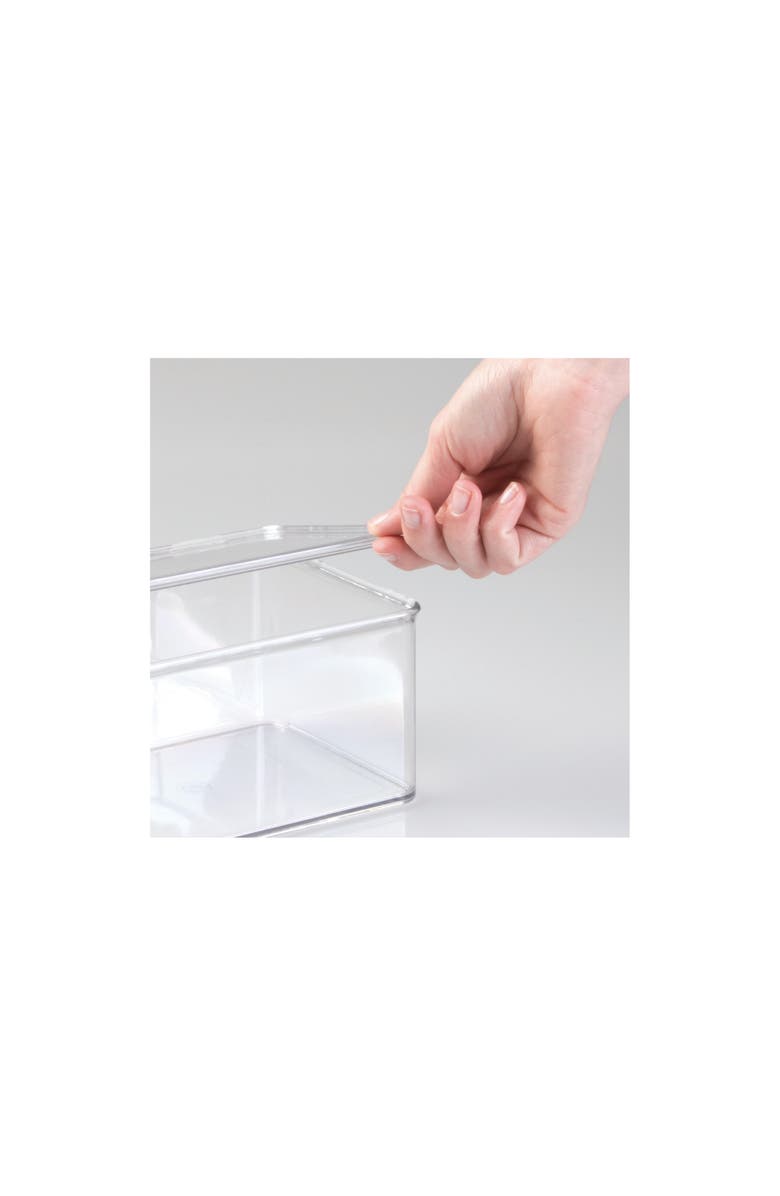 iDesign Stackable Hinged-Lid Pantry Storage Box - Set of 6 - Clear, Alternate, color, Clear