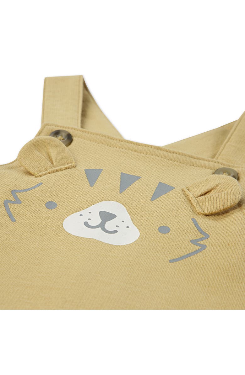 Huggies Print Organic Cotton T-Shirt & Overalls Set, Alternate, color, Huggies New Wheat