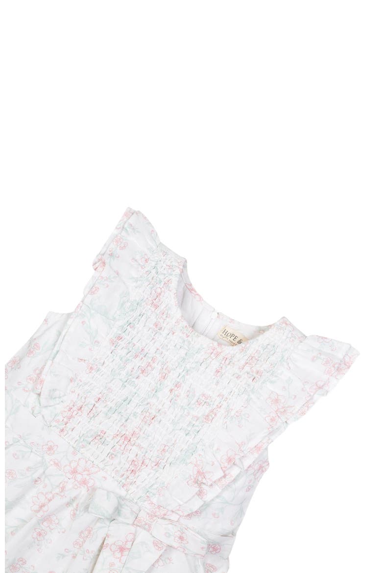 Girls' Flutter Sleeve Smocked Flower Girl Dress, Toddler, Alternate, color, Easter Toile