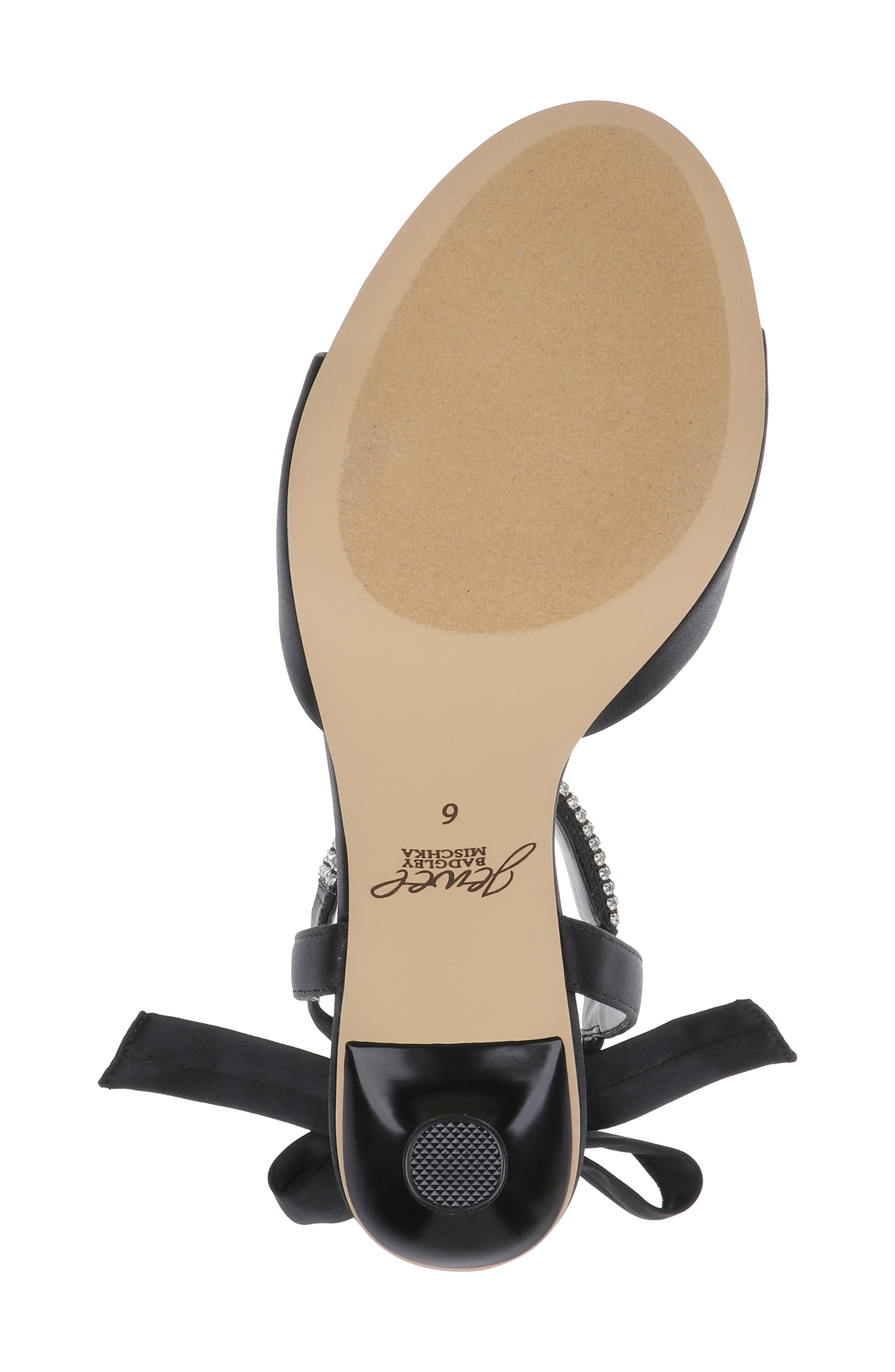 Blake Crystal Ankle Strap Sandal, Alternate, color, BLACK SATIN