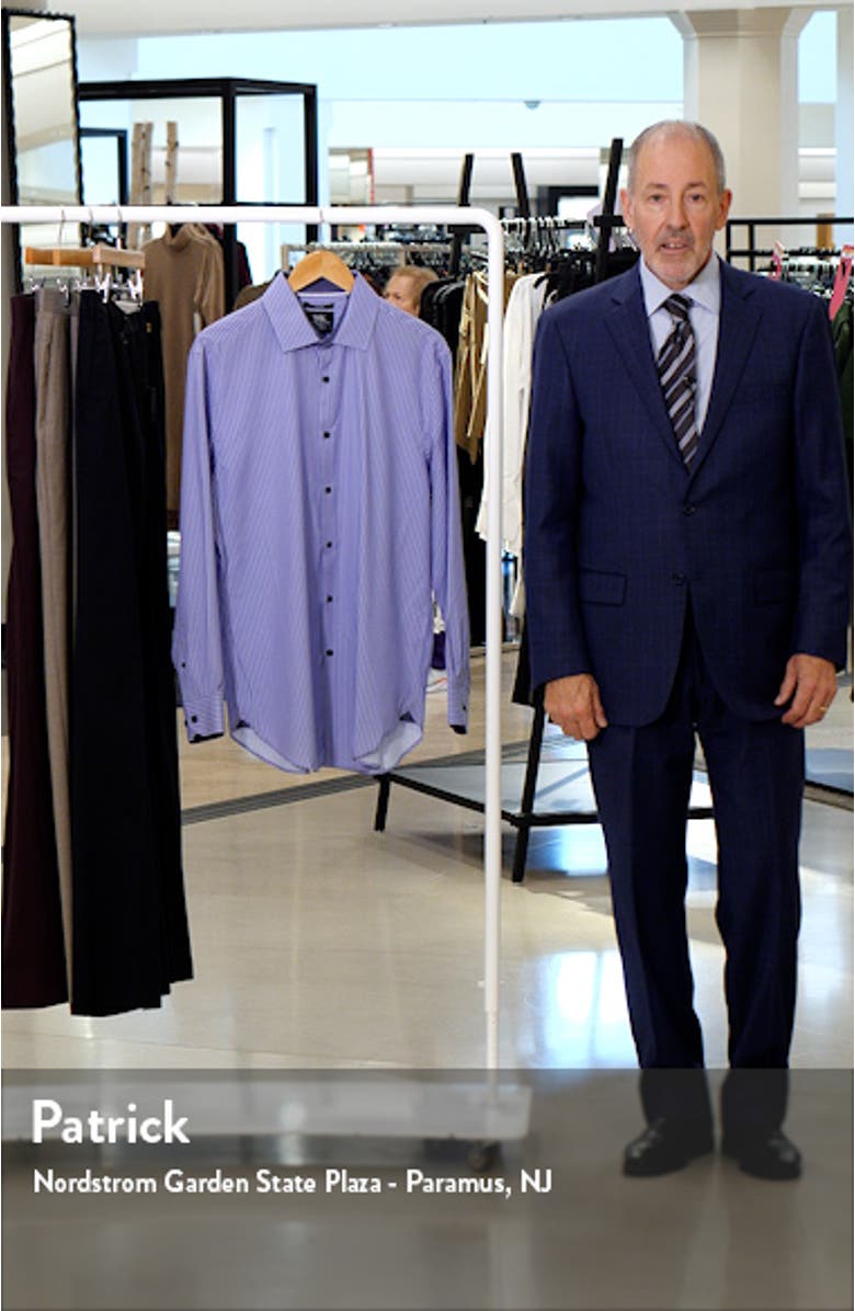 Zig Zag Print Stretch Performance Dress Shirt, sales video thumbnail