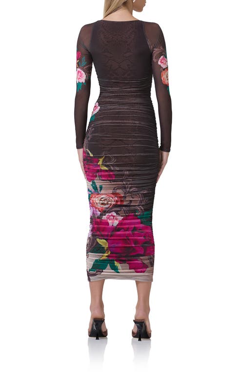 AFRM AFRM MAGGIE RUCHED LONG SLEEVE BODY-CON MIDI DRESS