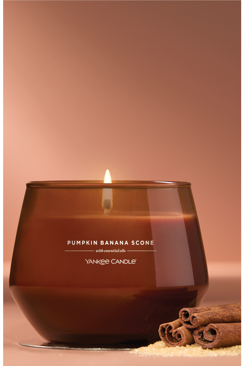 Pumpkin Banana Scone Studio Candle with Essential Oils, Set of 2, Alternate, color, Dark Orange
