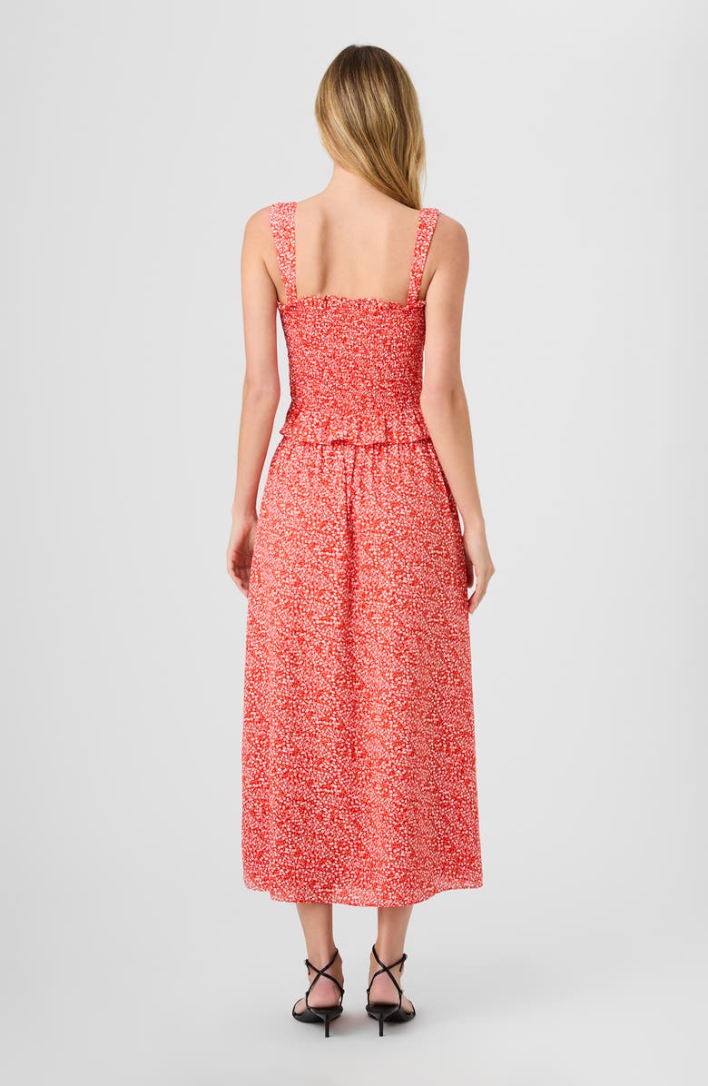 French Connection Mad Crepe Smocked Tank, Alternate, color, Candied Apple