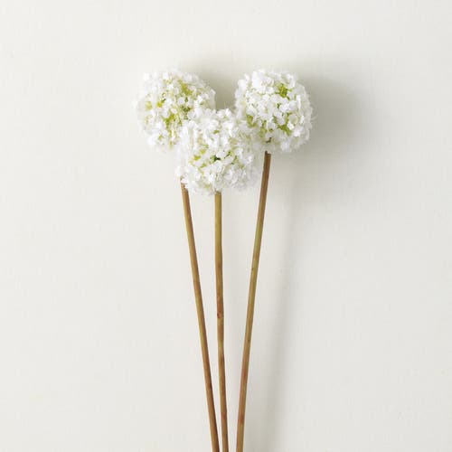 Transpac Sullivan's Allium Bunch, White Faux Floral Stem For Crafting, Weddings, Home And Holiday De