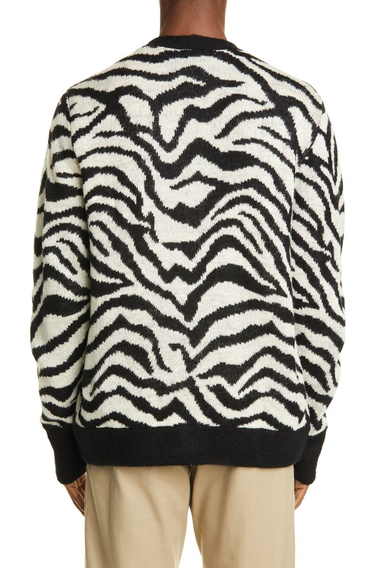 Tiger Cardigan, Alternate, color, BLACK/WHITE