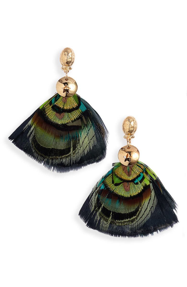 Gas Bijoux Bermude Feather Hoop Earrings, Main, color,