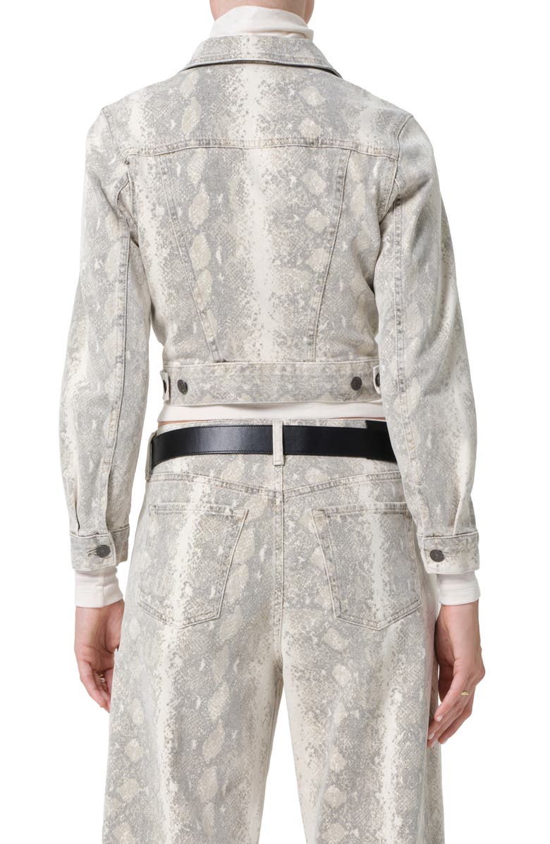 Citizens of Humanity Charisse Shrunken Denim Jacket, Alternate, color, Python Snake P
