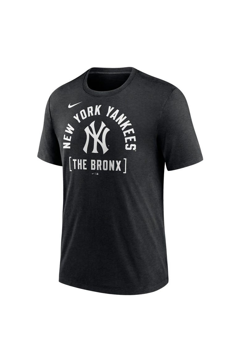Men's Nike Heather Black New York Yankees Swing Big Tri-Blend T-Shirt, Alternate, color, Heather Black