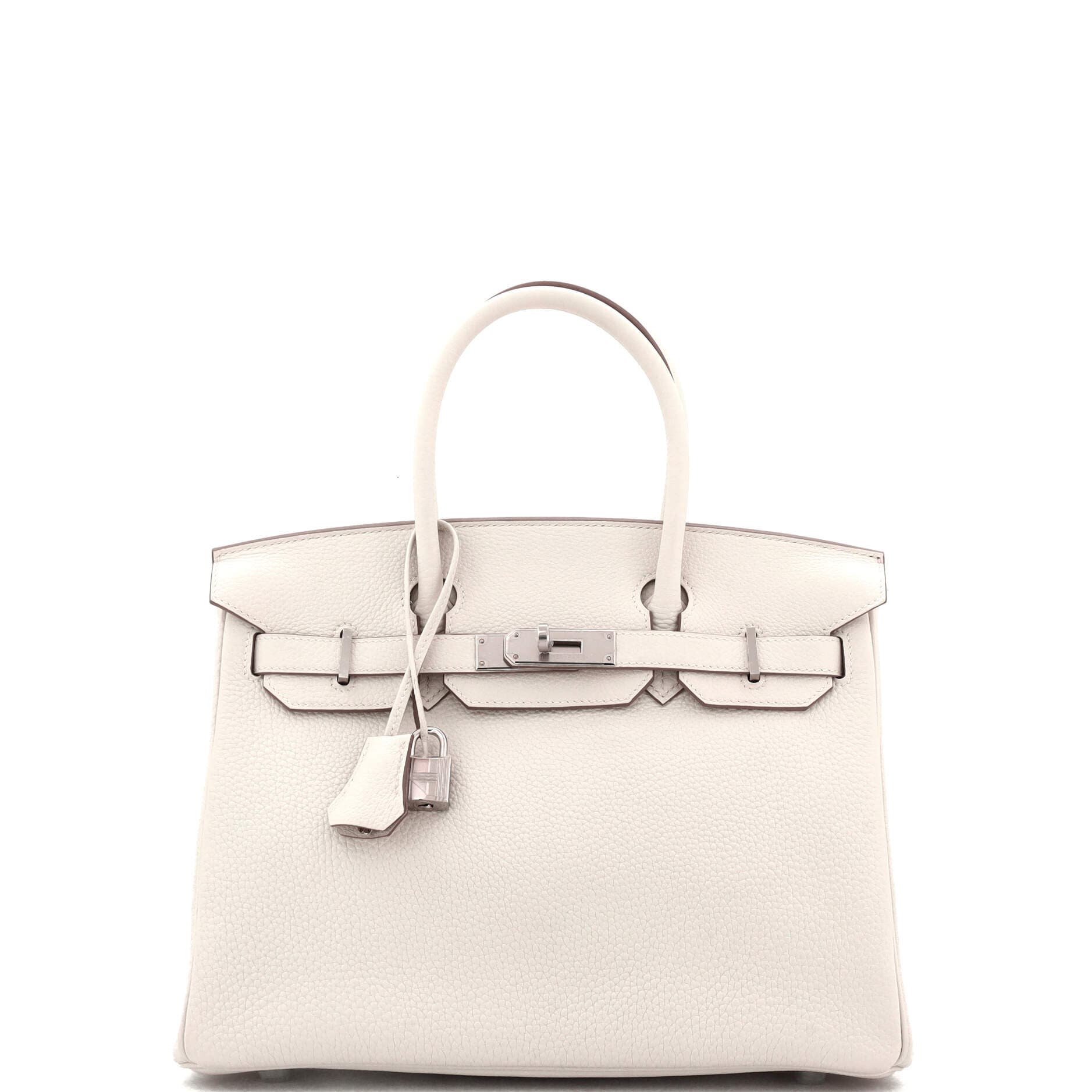 Pre-Owned Hermes Birkin Handbag Light Togo with Palladium Hardware 30, Main, color, 