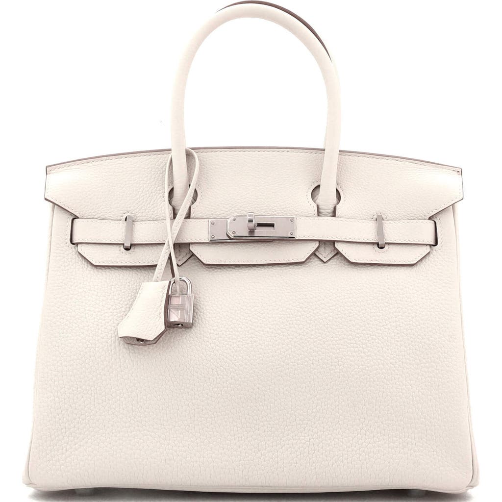 Pre-owned Hermes Hermes Birkin Handbag Light Togo With Palladium Hardware 30 In White