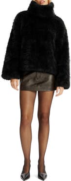 Bardot Renata Faux Fur Turtleneck