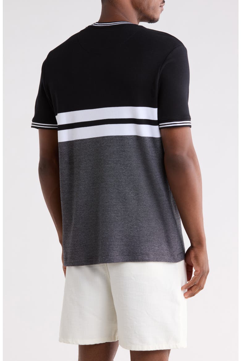 Tipped Stripe Knit T-Shirt, Alternate, color, BLACK