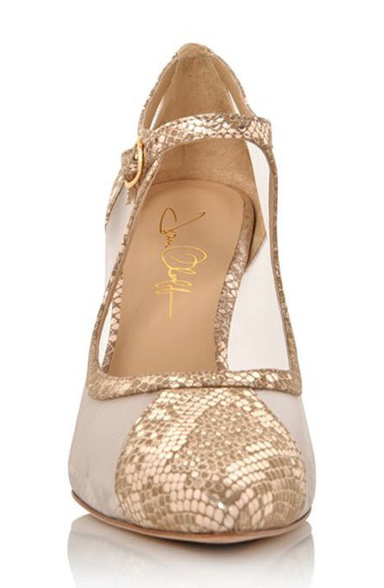 Rebecca Mesh Pump, Alternate, color, CHAMPAGNE METALLIC/ MESH
