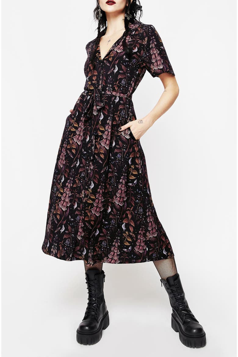 Foxglove Midi Shirt Dress, Alternate, color, Purple