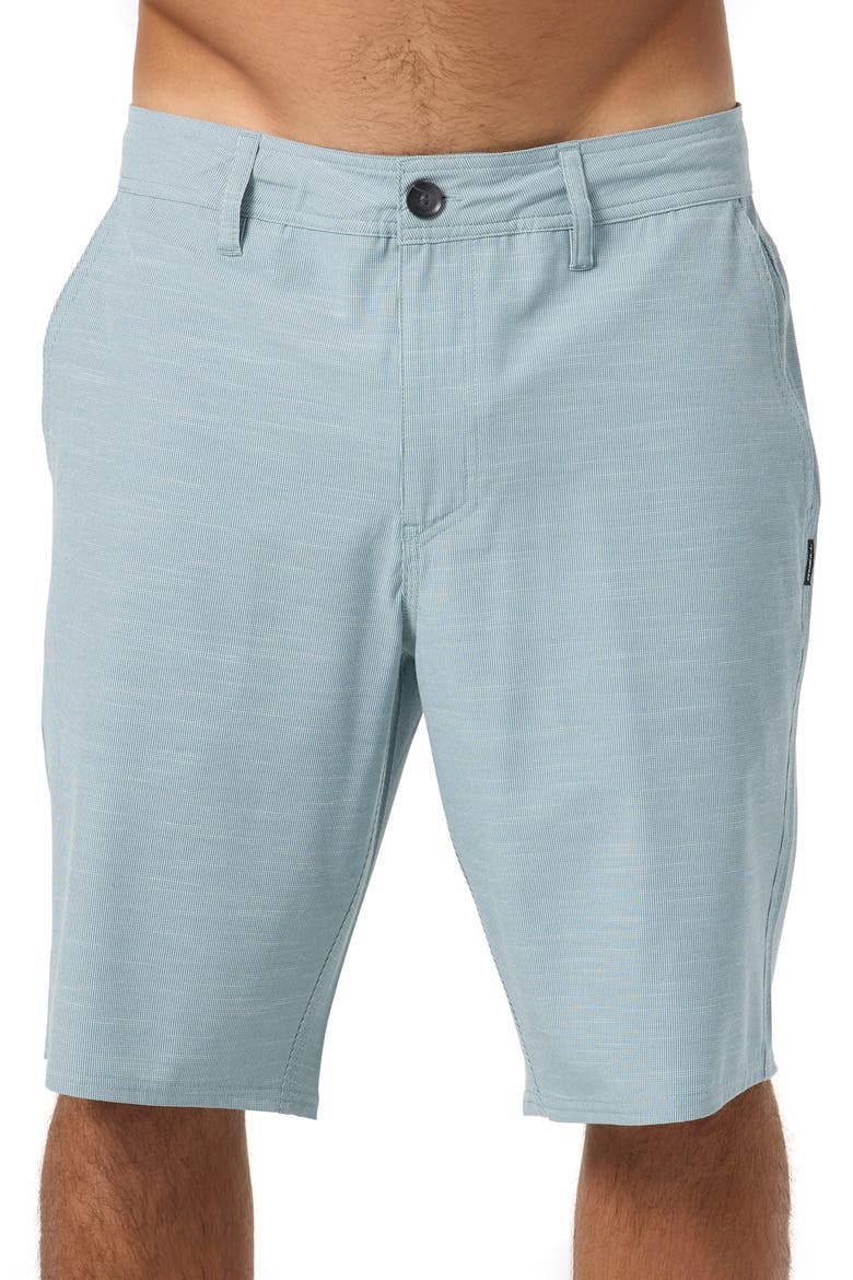 Portola Water Resistant Hybrid Shorts, Main, color, STONE BLUE