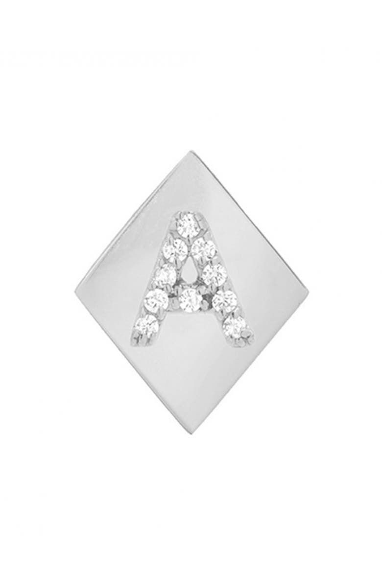 Mini Mini Jewels Framed Diamond Initial Earring, Main, color, 