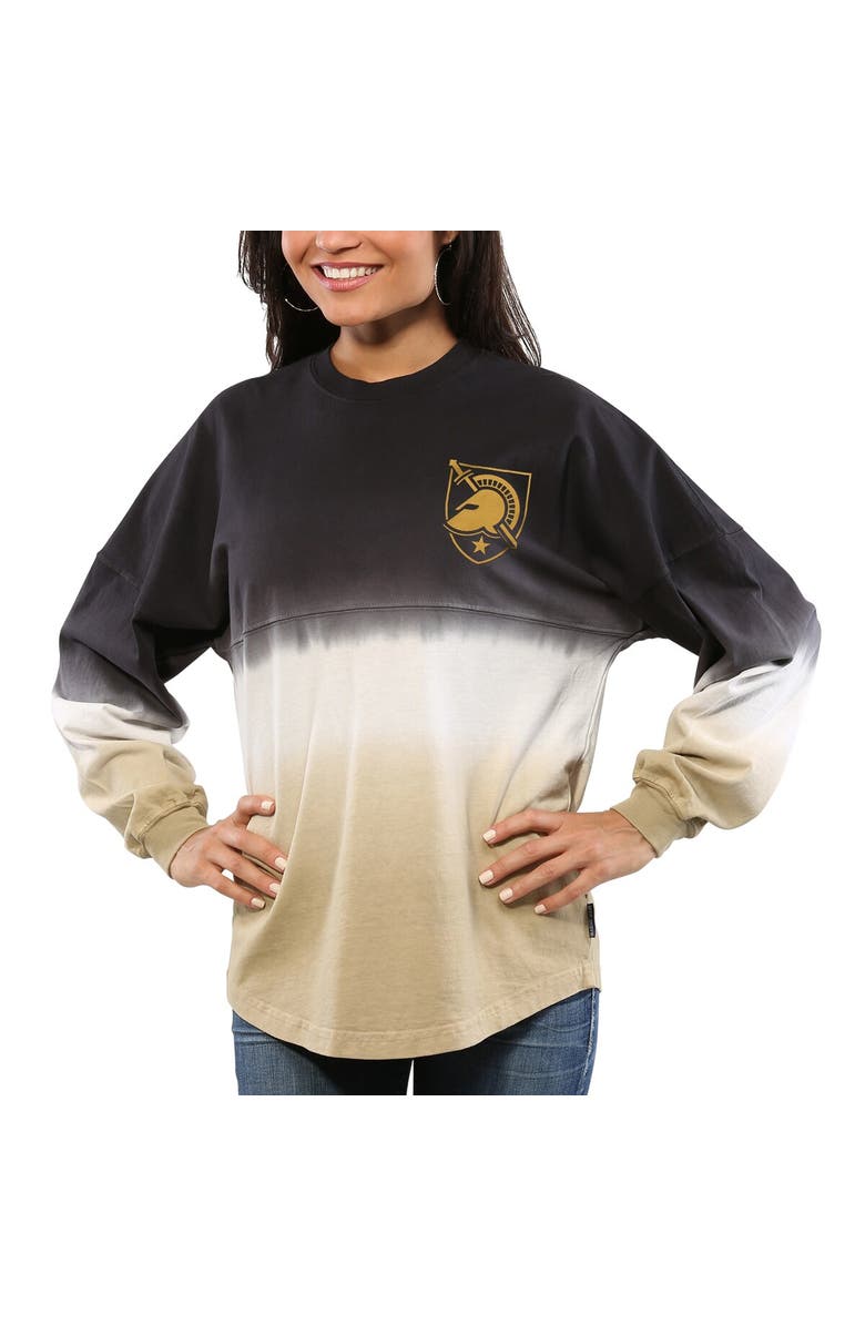 SPIRIT JERSEY Women's Black Army Black Knights Ombre Long Sleeve Dip-Dyed Spirit Jersey, Alternate, color, Black