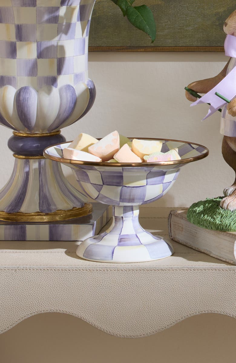 MACKENZIE CHILDS Violet Check Small Compote Bowl, Alternate, color, Violet