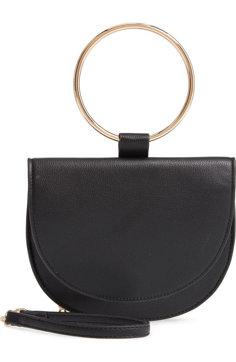 Trouvé Reese Faux Leather Ring Crossbody Bag, Main, color,