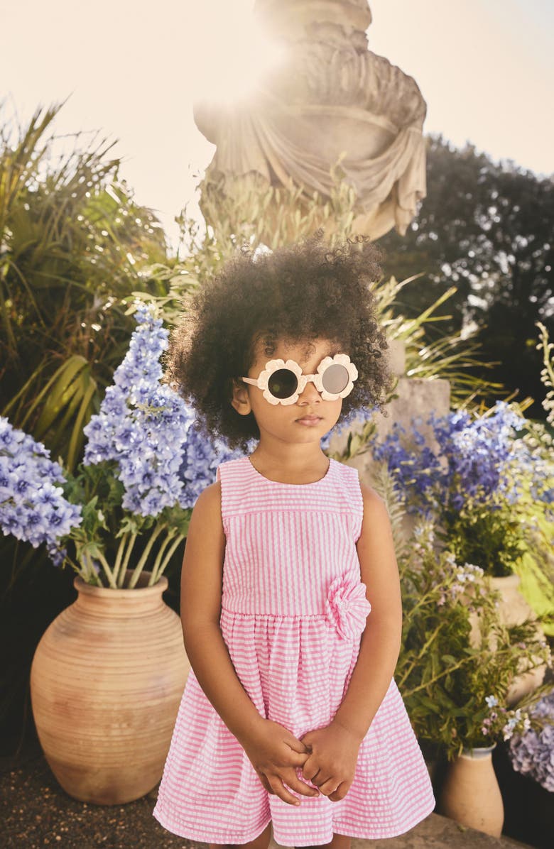 NEXT Kids' Stripe Cotton Blend Seersucker Dress, Alternate, color, Pink