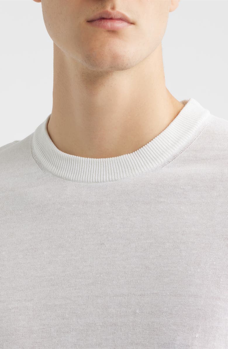 BOSS Norbertino Cotton Short Sleeve Tipped Sweater, Alternate, color, White