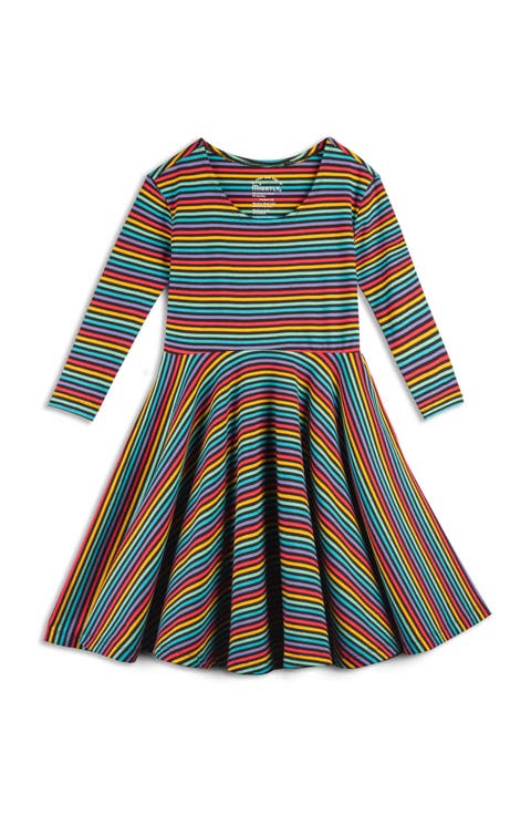 Organic Cotton 3/4 Sleeve Print Twirl Dress