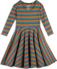 Mightly Organic Cotton 3/4 Sleeve Print Twirl Dress