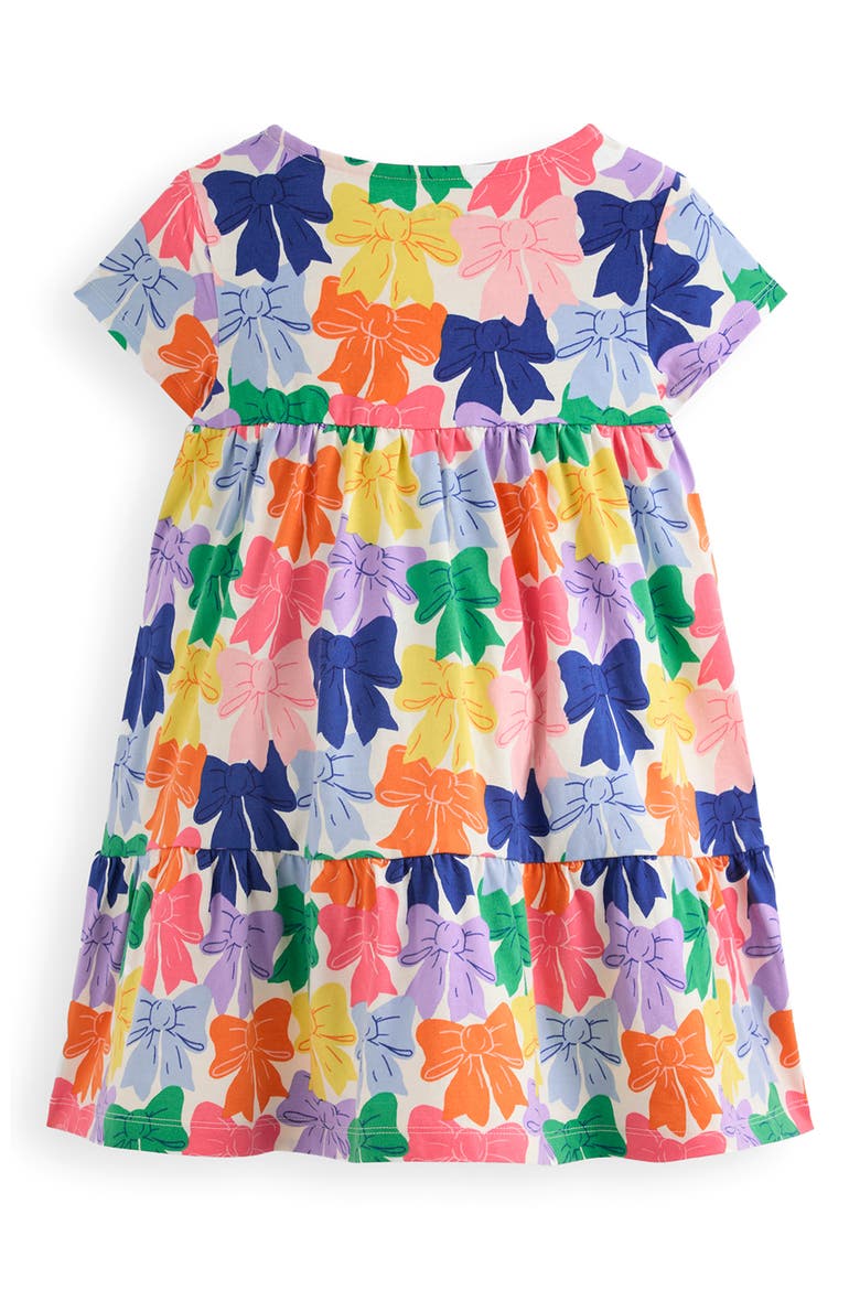 Kids' Ariel Bow Print Twirly Cotton Jersey Dress, Alternate, color, MULTI RAINBOWS BOWS