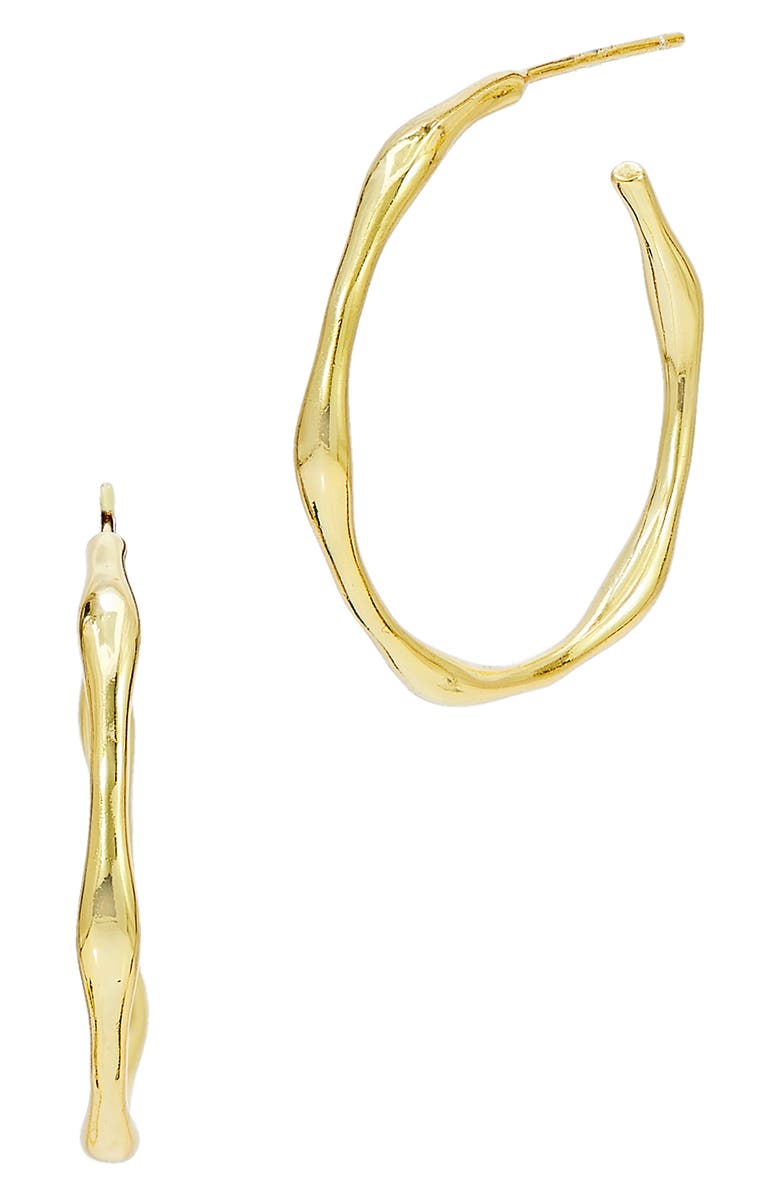 SAVVY CIE JEWELS Irregular Hoop Earrings, Main, color, Gold