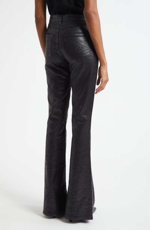 L'agence Kendra High Rise Cropped Flared Jeans In Noir Coated In Black