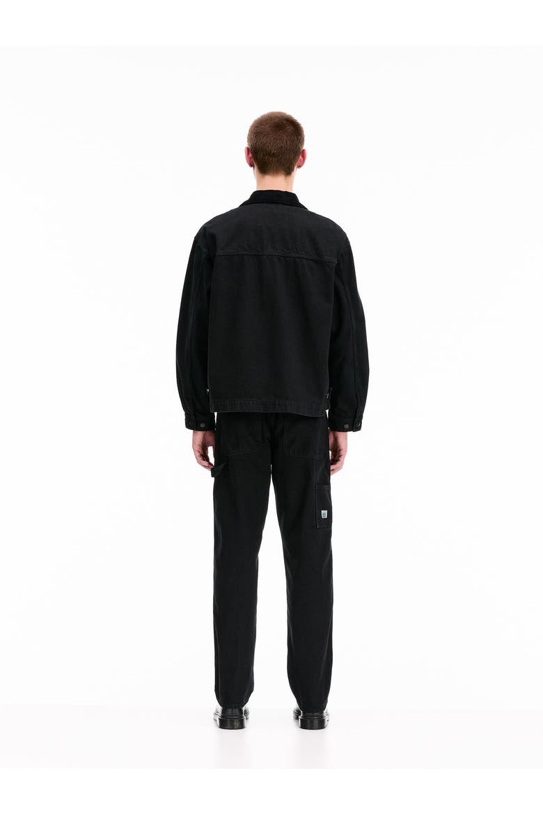 Cord Collared Zip-Up Jacket, Alternate, color, Black