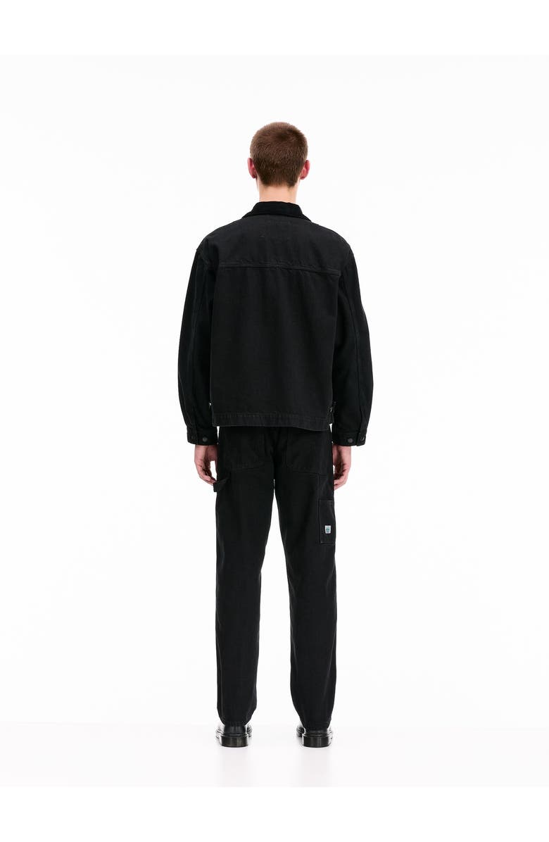 vowels Cord Collared Zip-Up Jacket, Alternate, color, Black