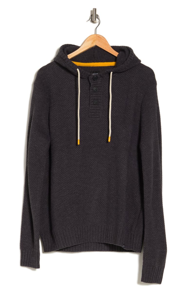 Union Textured Knit Hoodie, Alternate, color, Charcoal Heather