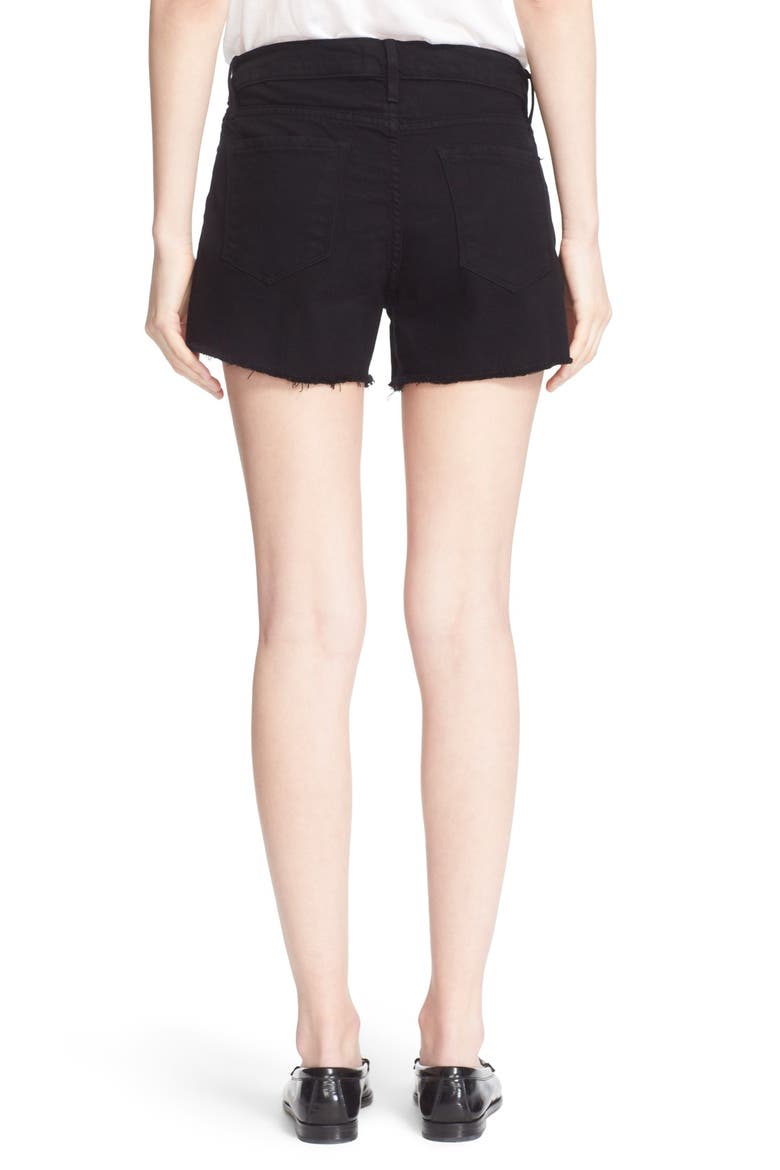 Distressed Denim Shorts, Alternate, color, BLANC TAFF