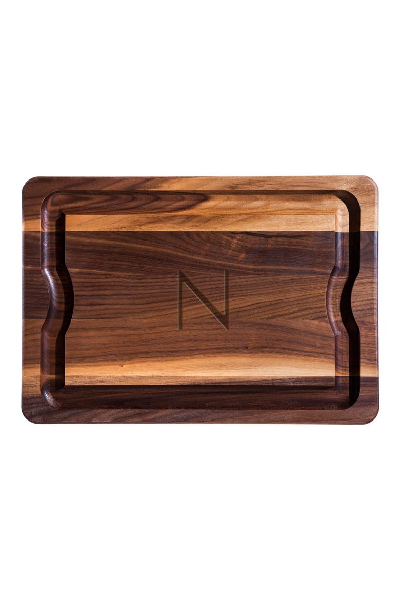 Monogrammed Walnut BBQ Serving Board, Main, color, N