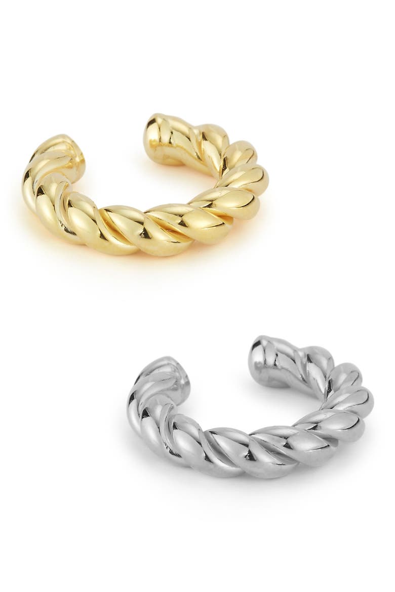 Set of 2 Twist Ear Cuffs, Main, color, MULTI