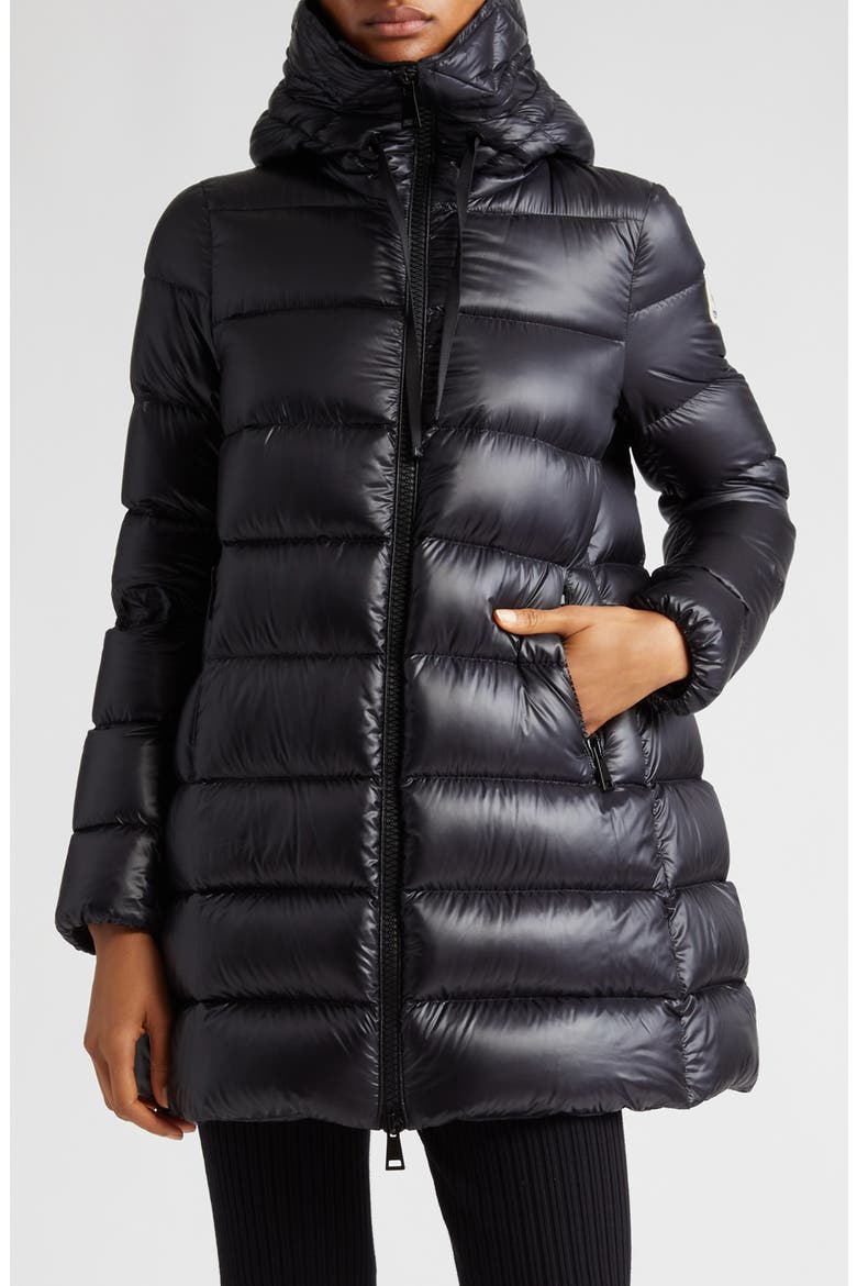 Suyen Quilted Down Parka, Main, color, BLACK