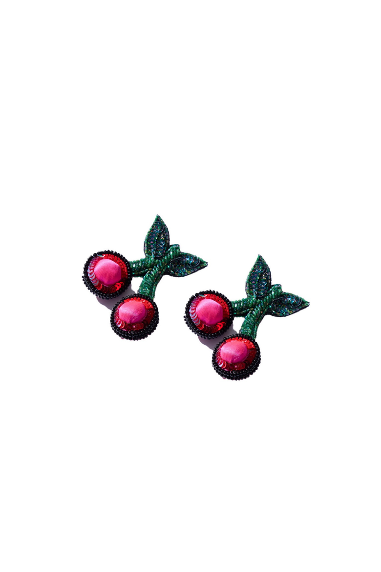 Cherry Earrings, Main, color, Red