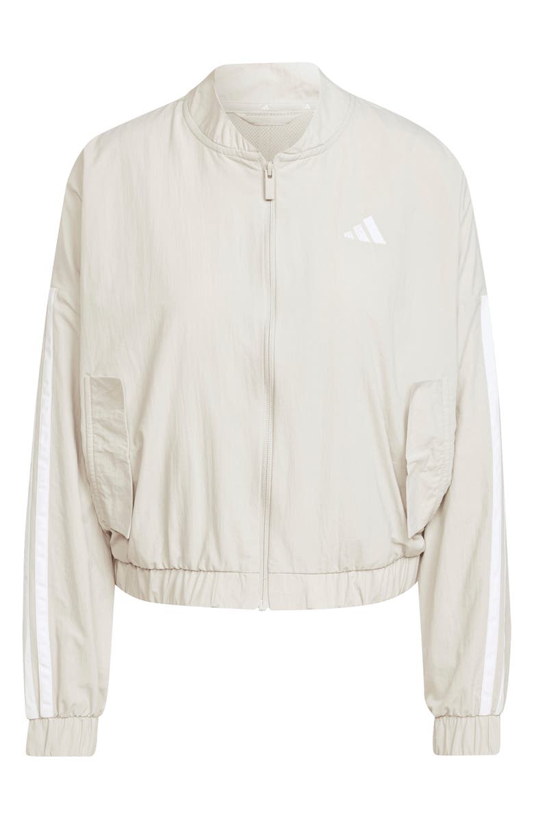 adidas Essentials 3-Stripes Lifestyle Bomber Jacket, Alternate, color, Wonalu/Whi