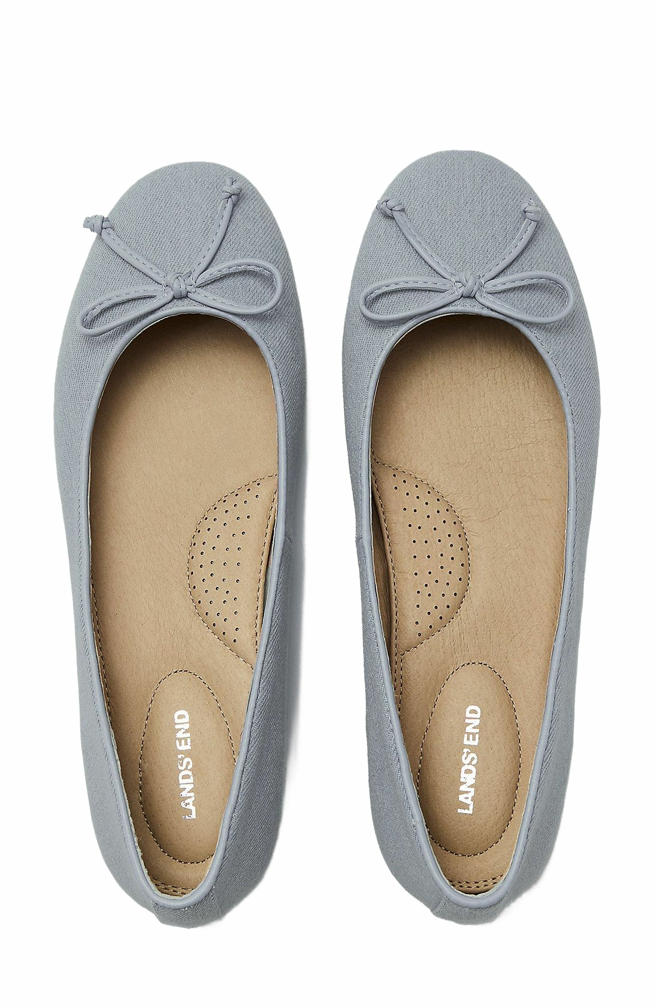 Lands' End Essential Denim Ballet Flats, Main, color, Dark Wash